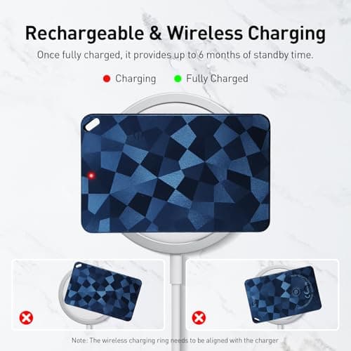 Rechargeable Wallet Tracker Card for Android or iOS, 1.6 mm Ultra Slim, Works with Apple Find My Compitable with Google Find Hub App, Smart Card for Passports/Luggage/Keys/Backpack — view 3