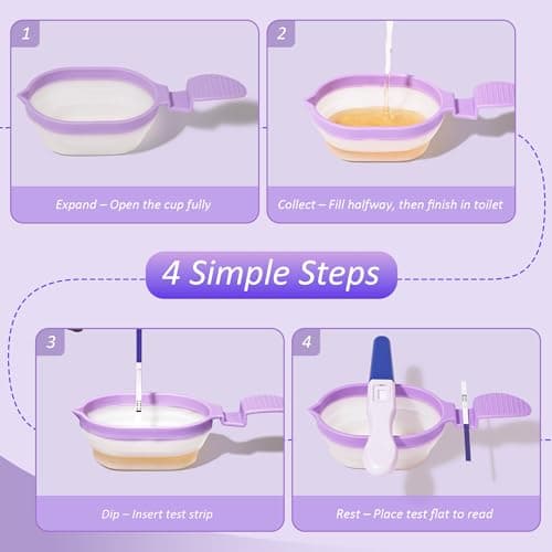 Ihaapsi Collapsible Pee Cup 2 Pack, with Test Rest, Non-Slip Handle — view 3