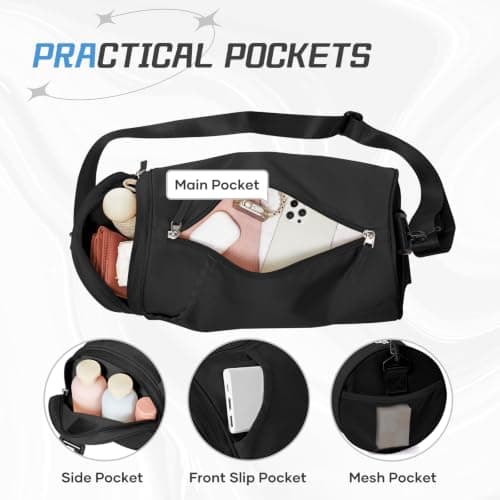 WEPLAN Small Gym Bag Womens Men Mini Barrel Bag Sports Bags Dance — view 4