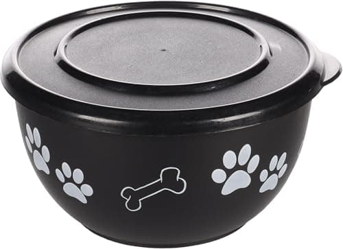 dog bowls - Kena black & silver with lid - size S - stainless steel - dog food bowl - 600 ml — view 4