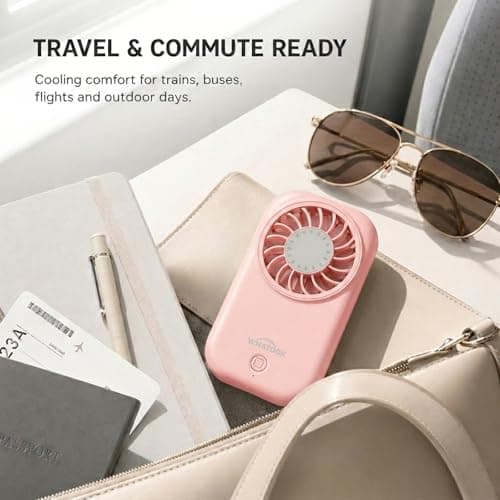 WHATOOK Mini Handheld Fan: 0.59in Ultra-Slim & 0.12lbs Light Pocket Fan,11000 RPM Turbo Power,5 Speeds,USB-C Rechargeable Portable Small Personal Fan for Travel Essentials,Outdoor,Women Makeup & Lash — view 6