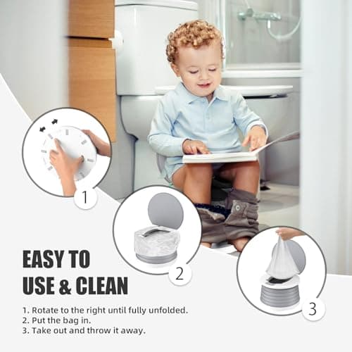 Travel Potty for Toddlers, Portable Foldable Potty Training Seat for Kids — view 4