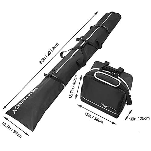 HUIOP Ski and Boot Bag Combo Portable Ski Storage Bag Travel Bags Waterproof Padded Boots Large Capacity Clothing Rack Organizer Se adap — view 2