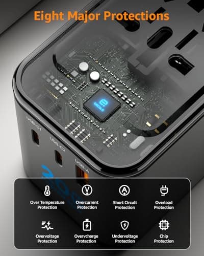 decqle Universal Travel Adapter for International Travel - EU UK US AU JP — view 6