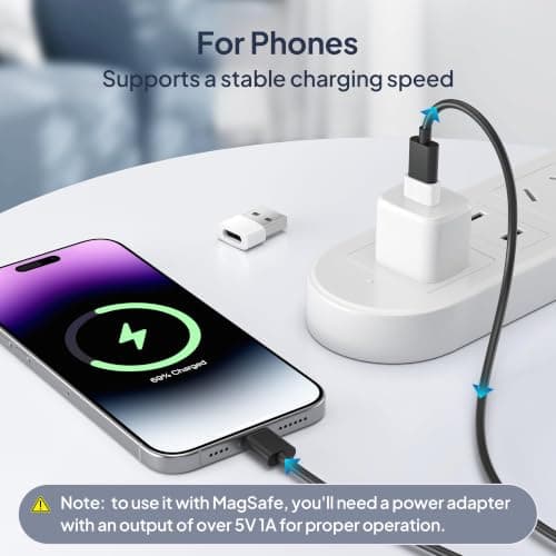 BASESAILOR USB to USB C Adapter 3Pack,Car Charger Plug for iPhone 17 17e 16 — view 2