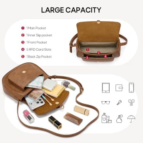 RAINSMORE Crossbody Bag for Women RFID Blocking Handbags & Shoulder Bags — view 4
