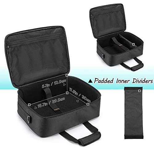 CURMIO Projector Case, Carrying Bag for Most Major Projectors, Black — view 3