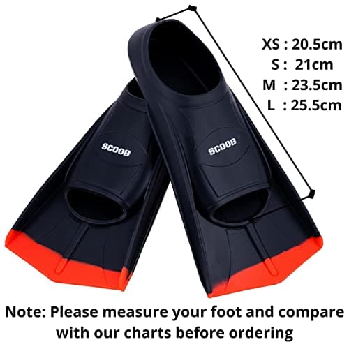 Swimming Training Fins Swim Flippers Travel Size Short Blade For Snorkeling Diving Pool Activities. Open Water Equipment for Men, Women & Children New Bright Colours + Mesh Bag (36-38 M, black-red) — view 6