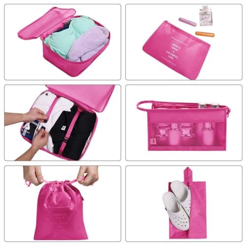 OSDUE Packing Cubes for Suitcase, 8PCS Thickening Travel Organiser Packing Bags Lightweight Travel Accessories Organizers Essentials Clothes Shoes Cosmetics Toiletries Storage Bags — view 3
