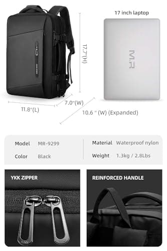MARK RYDEN Expandable 26L-38L Travel Backpack Cabin Size with USB Charging — view 3