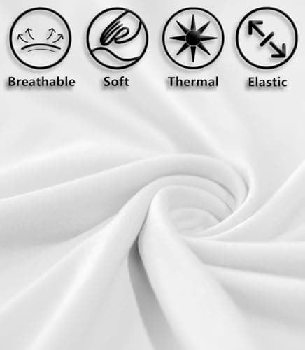 Silenroar Men Base Layer Top Thermal, Crewneck Undershirt Athletic Long Sleeve Shirt Dry Fit Running Tshirt Hunting T-Shirts, White, Medium — view 3