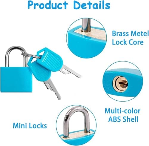 4 Pack Suitcase Locks with Keys, Small Travel Luggage Lock — view 3