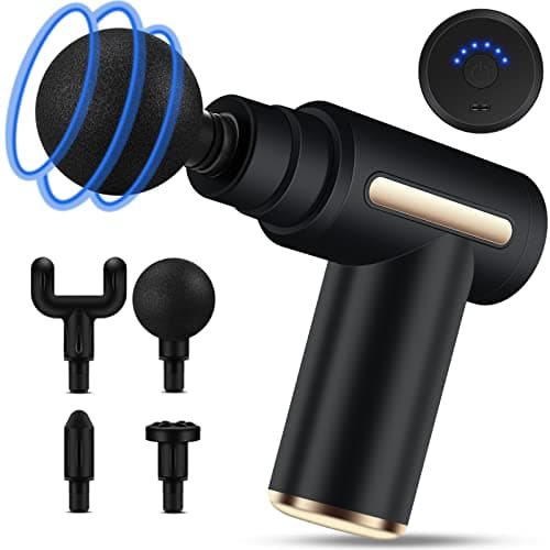 Uplayteck Mini Massage Gun Deep Tissue with 4 Massage Heads & 6 Speeds