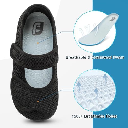 JOINFREE Womens Barefoot Shoes Wide Toe Box Walking Shoes Black — view 5