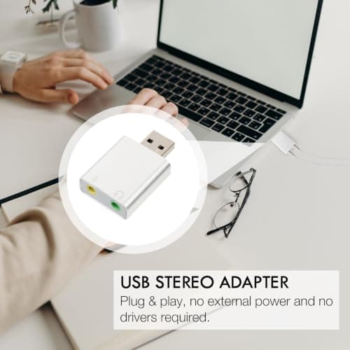 USB Audio Adapter External Sound Card with Headphone and Microphone Jack — view 4