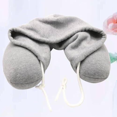 VICASKY 28x30x9 Hooded U Shaped Memory Foam Neck Pillow Cotton — view 6