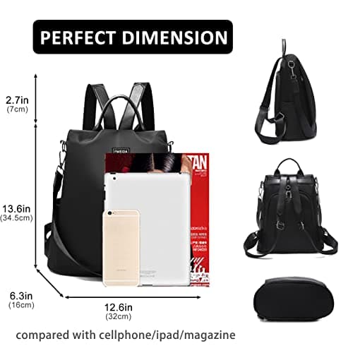 Fmeida Anti Theft Backpack for Women Small Travel Rucksack Water Resistant — view 2