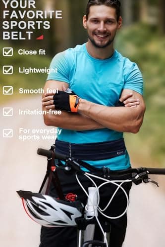 EGOO - Water Resistant Running Belt with Adjustable Elastic Strap, Lightweight Large Capacity Sports Waistpack with Dual Pockets for Running, Workout, Walking, Biking, Travel & Outdoor Activities — view 4