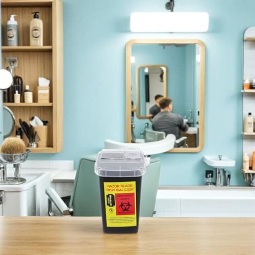 2pcs Razor Blade Storage Boxes Locking Lid, Portable Black Plastic — view 6