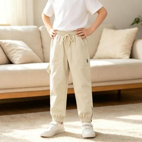 Youth Boys Joggers, Cargo Jogger Pants with Elastic Cuffs and Side Pockets — view 2