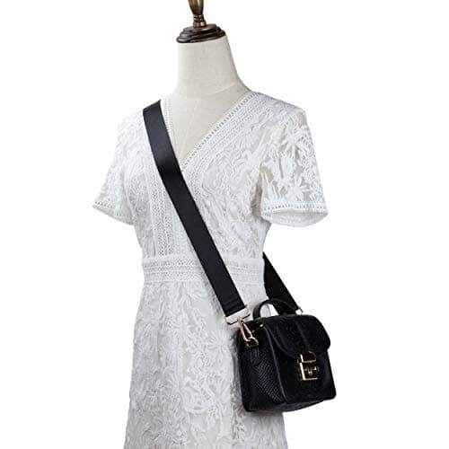 Allzedream Large Adjustable Shoulder Bag Strap Replacement Black/Gold Medium Modern — view 2