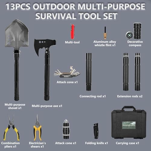 13PCS Survival Kit Camping Tools - Survival Gear and Equipment — view 2