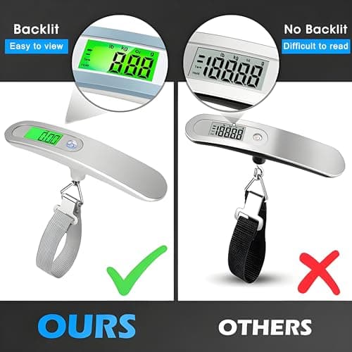 Travel Luggage Scale with Hanging Strap | 110lb/50kg Digital Weight Scale for Bags & Suitcases | Accurate, Lightweight & Easy to Use — view 3