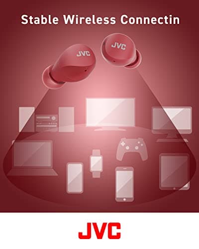 JVC Gumy Mini Wireless Headphones - Small and Lightweight Bluetooth 5.1 Earbuds, 23H Battery, IPX4 Water Resistant, 3 Sound Modes, Red — view 6