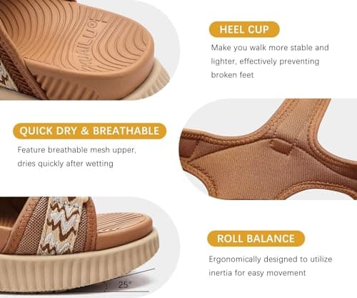 KuaiLu Sandals Women Orthotic Arch Support Recovery Sliders Khaki 7 — view 6
