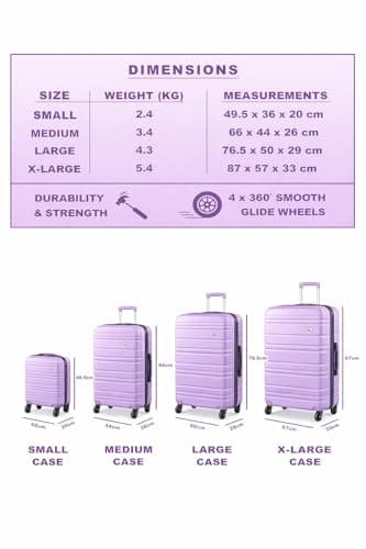 A2B Luggage XL 32" Suitcases with Wheels - Hard Shell Lilac Suitcase — view 5