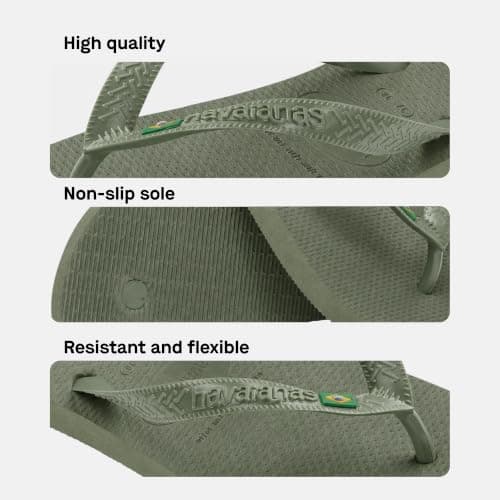 Havaianas Top Brasil Unisex Adults FlipFlop Olive Green 6.5/7 UK — view 4
