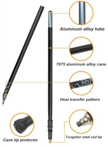 Collapsible Outdoor Hiking Trekking Poles,Folding Backpacking Climbing Cane,125cm Travel Walking Sticks with Non-Slip Handle,7.76oz Ultralight Nordic Hiking Poles (orange) — view 6