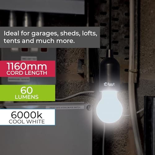 Lyyt Portable LED Pull Light with Adjustable Cord, Ideal for Indoor and Sheltered Outdoor Use, Battery-Powered with Super Bright 60 Lumens Output Cool White — view 2