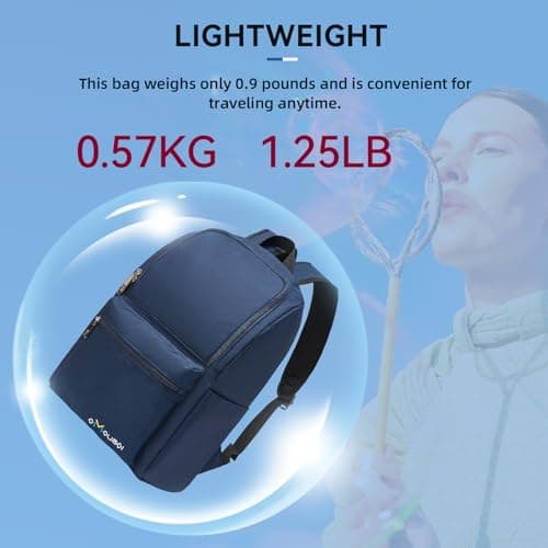 OMOUBOI Laptop Backpack for Men Women Fits 14-15.6 Inch Laptop Lightweight Bookbag School Rucksack Work Bags Anti Theft Casual Daypack for Tennis Hiking Weekender Travel Business College,Dark Blue — view 4