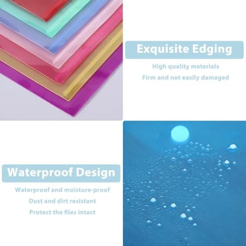 MIETONG 5 Pieces Folders for Documents - A4 Popper Wallets A4 Folders Plastic Document Folder Transparent Colours Plastic Envelopes with Snap Closures for School and Office — view 4