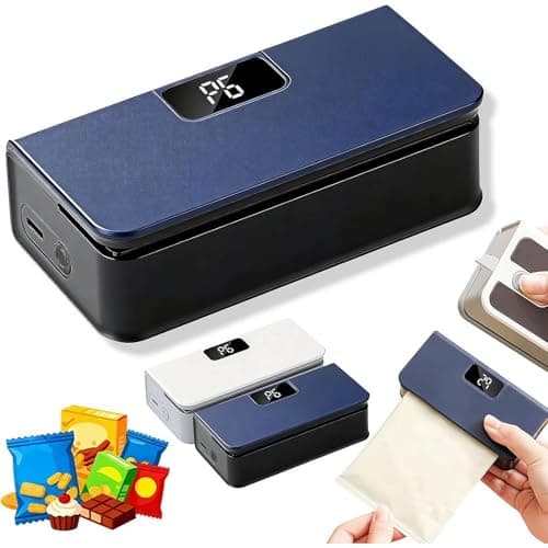 2-in 1 Mini Bag Sealer, USB Rechargeable Vacuum Sealer for Food Storage, Portable Cordless Bag Resealer with LED Display, 6-Level Adjustable Heat Sealers & Cutter,Magnetic Base for Fridge & Kitchen — view 2