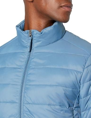 Amazon Essentials Men's Packable Lightweight Water-Resistant Puffer Jacket (Available in Big & Tall), Light Blue, M — view 4
