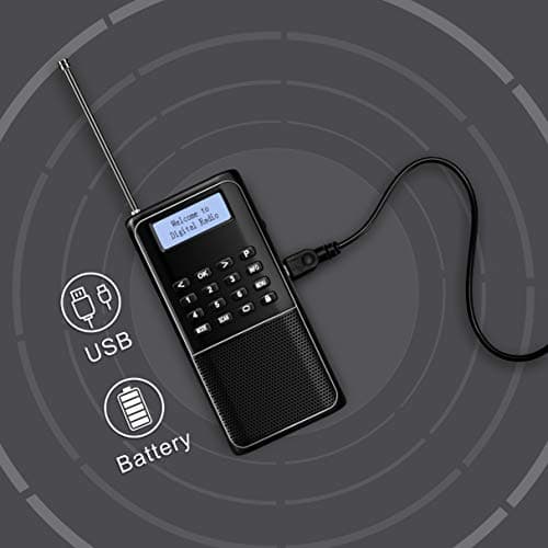 Raddy RD23 Portable Digital DAB/DAB+ Radio with Bluetooth, Clear LC-Display, USB-C Rechargeable, 110 Preset Stations, FM, Headphones Jack, for Home & Travel, Black — view 3