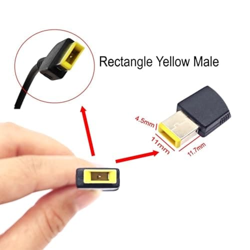 JZK 65W Laptop Charger 20V 3.25A AC Adapter Power Supply for Lenovo T430 T440 T450 T460 T560 E431 E440 E531 E540, Rectangle Yellow Slim Tip Adaptor for Thinkpad X/E/S/L/B/U/T/K/Z/Y/G, for Yoga Helix — view 4