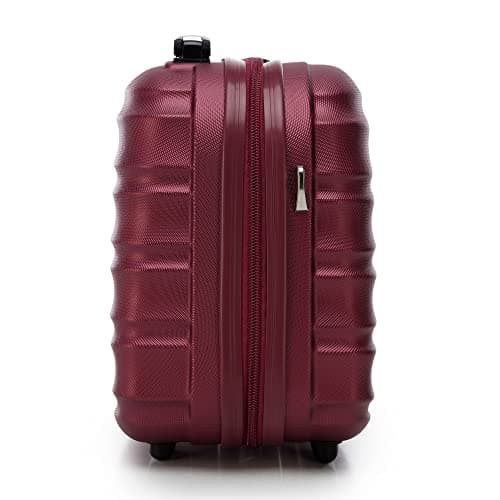WITTCHEN Cosmetic Case Travel Suitcase Carry-On Cabin Luggage Hardshell Made of ABS Combination Lock Groove Line Burgundy — view 2