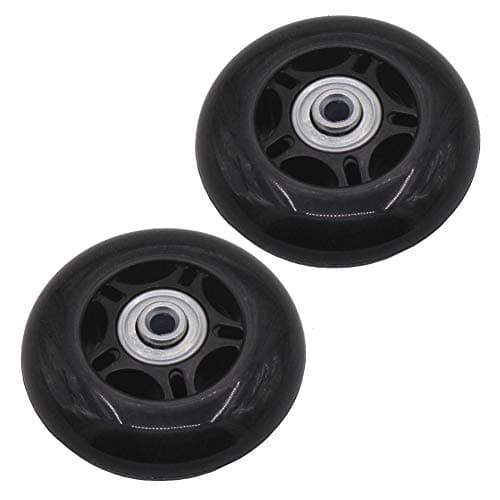 Leen4You Luggage Suitcase Replacement Wheels with Screws Axles Repair Tool for Luggage Suitcase Trolley,Skate Replacement Wheels Black (Pack of 2) (70mm x 24mm x 6mm)