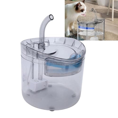 Solar Pet Water Fountain 2.0L Automatic Circulation Solar Powered Cordless Dispenser for Cats Small Dogs Indoor Outdoor Hygienic ABS Material Detachable Easy Clean(Transparent) — view 3