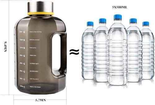 VENNERLI Water Bottles 2.2l Sports Water Bottle with Time Markings - BPA Free Xl Jug Leak Free Large with Handle Durable Reusable for Gym, Training, Hiking, Travel, Office, School — view 3