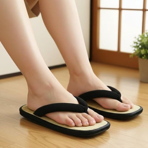 Baokuan Traditional Japanese Tatami Straw Sandal Zori Non Slip Lightweight Indoor Summer Beach Sandals Woven Straw Bamboo Slippers — view 2