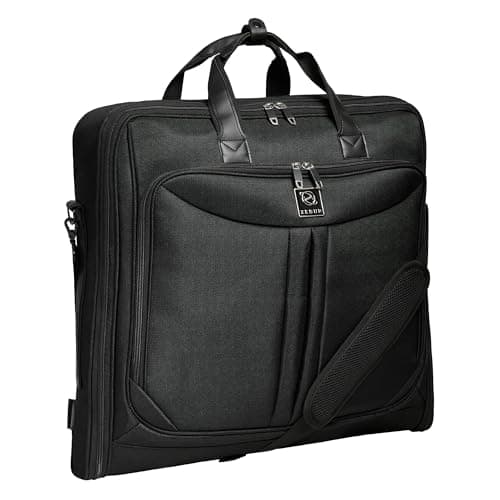 ZEGUR Premium Suit Bag Carry On - Garment Bag for 4 Suits or Dresses - Travel & Business Suit Carriers with Shoulder Strap and Laptop Compartment