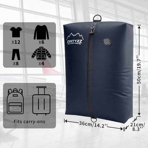 Vacuum Storage Bags for Clothes Reusable TPU Space Saver Bags for Travel with Zip Waterproof Packing Organisers Packing Cubes for Suitcase Backpack Hand Luggage — view 2