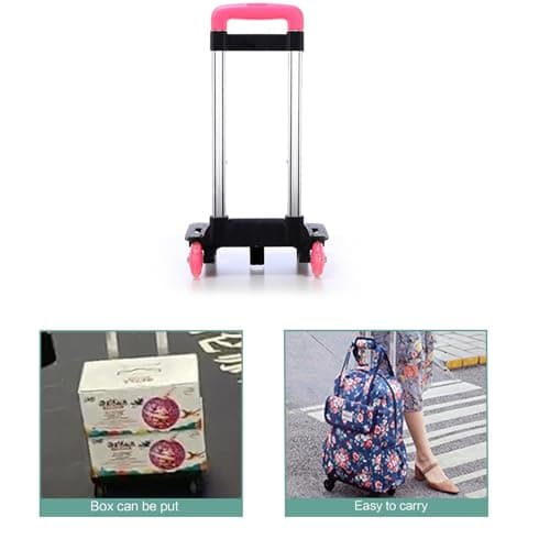 Student's Luggage Travel Hand Trolley Aluminium Alloy Backpack 2 Wheels Foldable Cart for School Bags — view 4