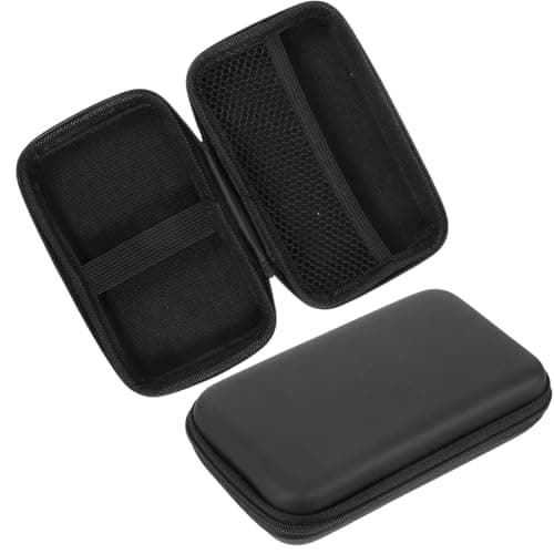 TOPPERFUN Organizer Compact Cable Storage Pouches Bags 2pcs Travel Multi-partition Electronic Eva Material Multiple Pockets and Elastic Bands, for Storing Batteries and Power Adapters Black