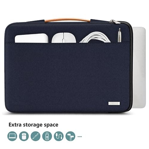 TECOOL 15.6 Inch Laptop Case Bag Waterproof Laptop Sleeve 15.6+,Dark Blue — view 4