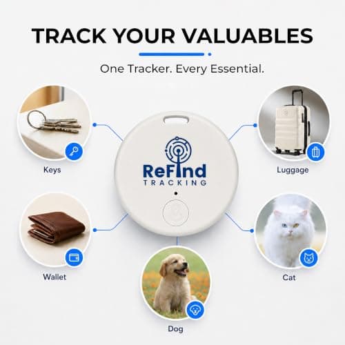 ReFind R2 Smart Tracker for Android and iPhone. Mini GPS Tag Bluetooth 5.0 Key Finder. Alternative for Keys, Pets, Wallets and Luggage (White) — view 3
